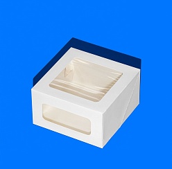 Упаковка ForGenika CAKE II Window White 180*180*100 мм (15 шт./уп., 135 шт./кор.)